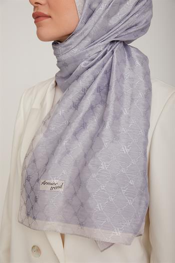 Armine Trend Violet Şal - 1 - Açık Gümüş 68
