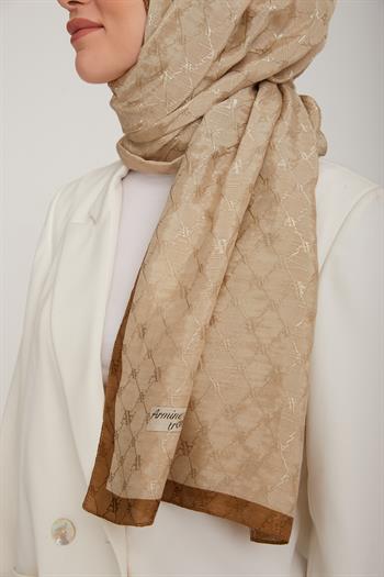 Armine Trend Violet Şal - 1 - Bej Kahve 73