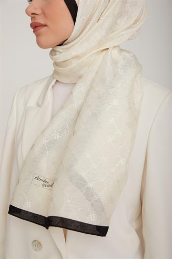 Armine Trend Violet Şal - 1 - Krem Siyah 67