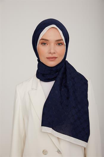 Armine Trend Violet Şal - 1 - Lacivert Beyaz 62