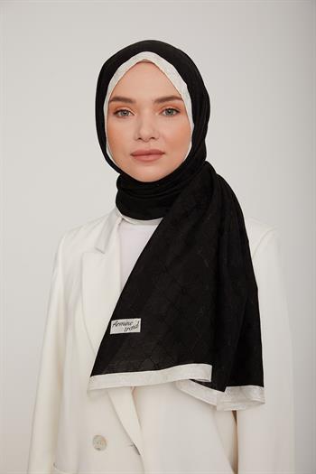 Armine Trend Violet Şal - 1 - Siyah Krem 61