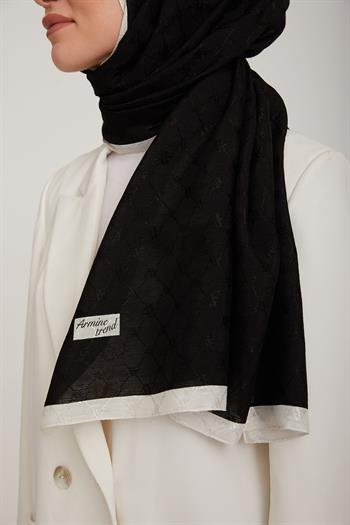 Armine Trend Violet Şal - 1 - Siyah Krem 61
