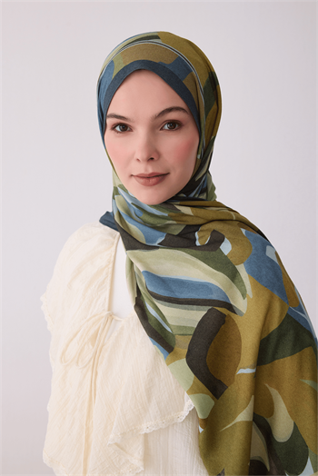 Belli Fresh Viona Şal - 3273-08 Mavi Yeşil
