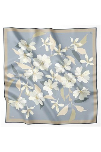 Belli İpek Eşarp - 4100-55 Açık Mavi Twill