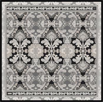 Belli İpek Eşarp - 4304-06 Siyah Gri Twill