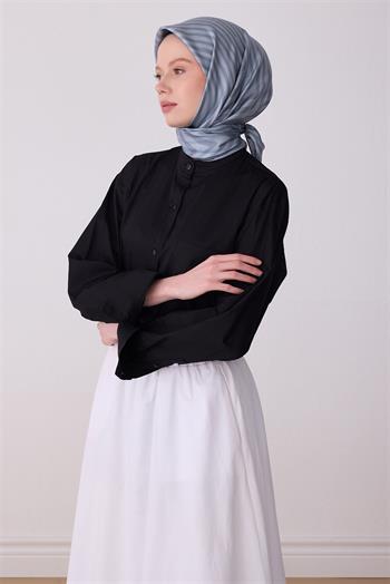 Belli İpek Eşarp - 4325-02 Gri Mavi Twill