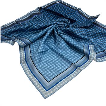 Belli Twill İpek Eşarp - 4000-31 Lacivert
