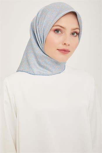Belli Twill İpek Eşarp - 4001-01 Mavi