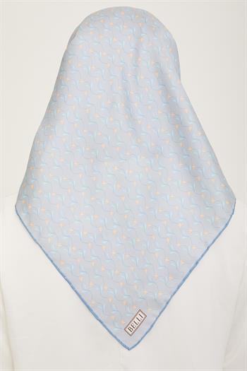 Belli Twill İpek Eşarp - 4001-01 Mavi