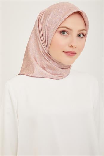 Belli Twill İpek Eşarp - 4001-02 Pudra