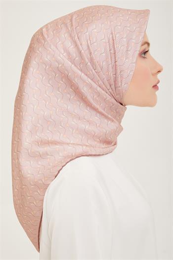 Belli Twill İpek Eşarp - 4001-02 Pudra