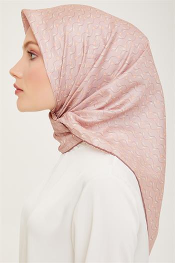 Belli Twill İpek Eşarp - 4001-02 Pudra