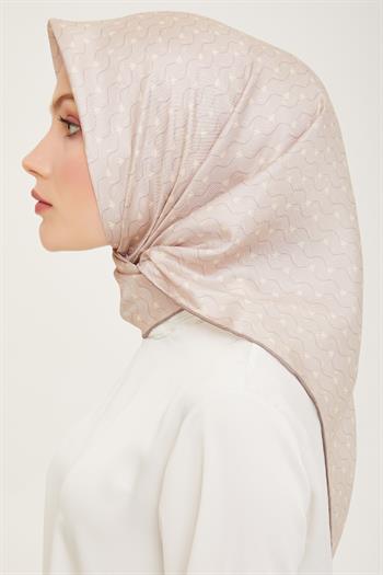 Belli Twill İpek Eşarp - 4001-03 Açık Taş