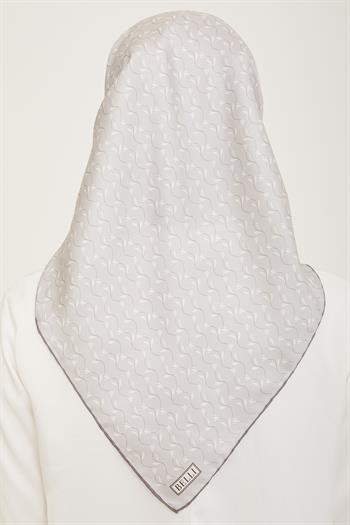 Belli Twill İpek Eşarp - 4001-04 Gümüş