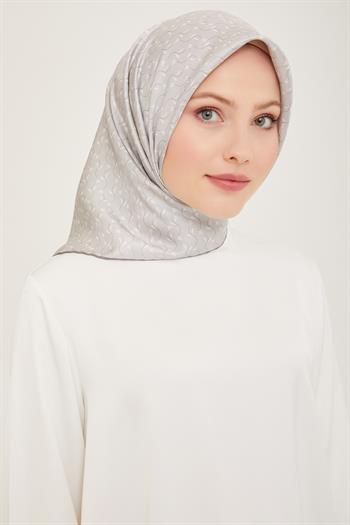 Belli Twill İpek Eşarp - 4001-04 Gümüş