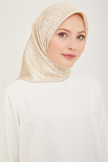 Belli Twill İpek Eşarp - 4001-31 Bej