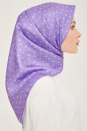 Belli Twill İpek Eşarp - 4001-35 Lavanta