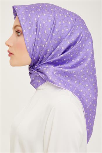 Belli Twill İpek Eşarp - 4001-35 Lavanta