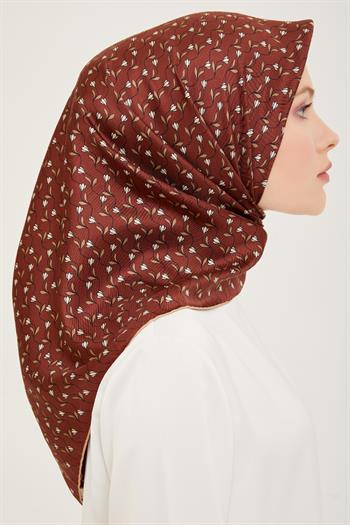 Belli Twill İpek Eşarp - 4001-36 Bordo