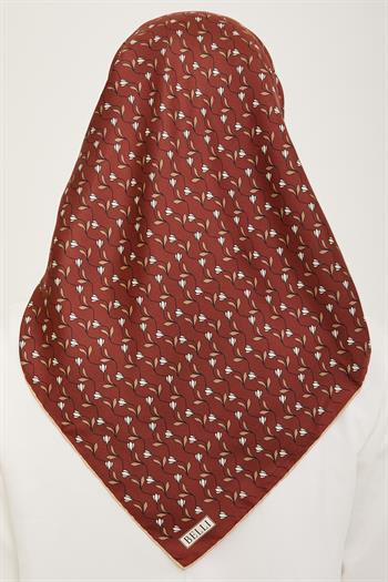 Belli Twill İpek Eşarp - 4001-36 Bordo