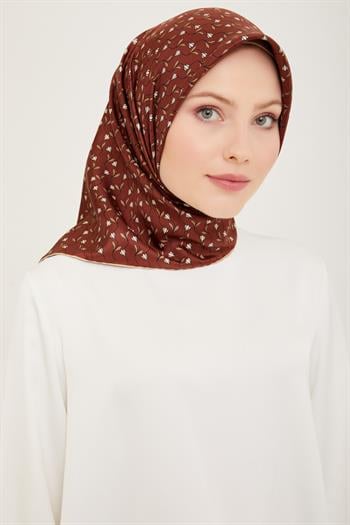 Belli Twill İpek Eşarp - 4001-36 Bordo