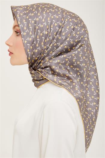 Belli Twill İpek Eşarp - 4001-53 Füme Sarı