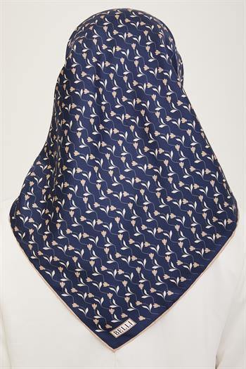 Belli Twill İpek Eşarp - 4001-80 Lacivert Vizon