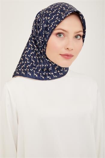 Belli Twill İpek Eşarp - 4001-80 Lacivert Vizon