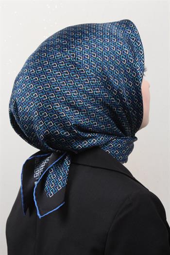 Belli Twill İpek Eşarp - 4002-34 Mavi