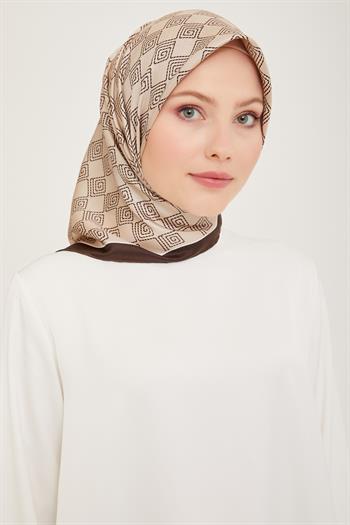 Belli Twill İpek Eşarp - 4003-51 Taş