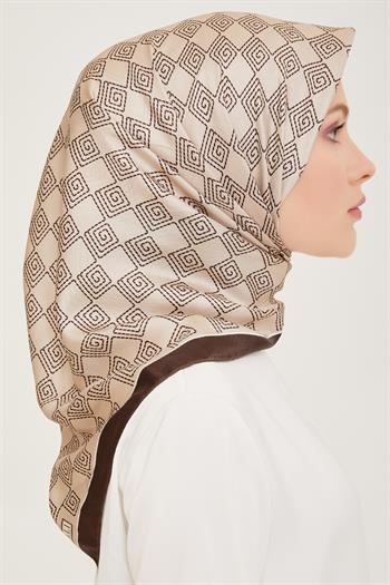 Belli Twill İpek Eşarp - 4003-51 Taş