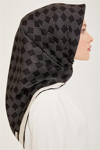 Belli Twill İpek Eşarp - 4003-82 Siyah