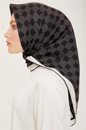 Belli Twill İpek Eşarp - 4003-82 Siyah