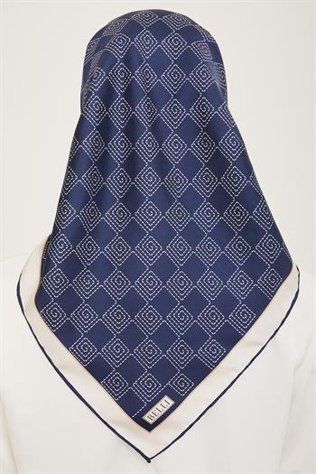 Belli Twill İpek Eşarp - 4003-84 Lacivert