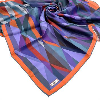 Belli Twill İpek Eşarp - 4004-53 Turuncu Mor