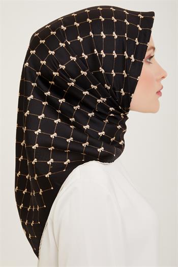 Belli Twill İpek Eşarp - 4006-05 Siyah