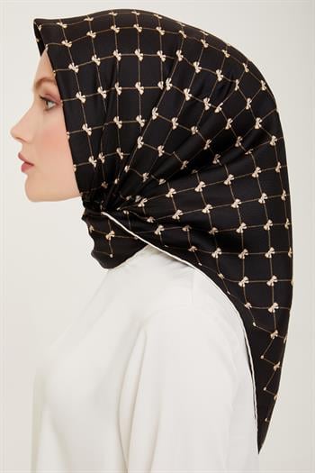 Belli Twill İpek Eşarp - 4006-05 Siyah