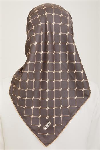 Belli Twill İpek Eşarp - 4006-07 Füme