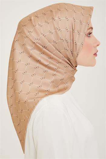 Belli Twill İpek Eşarp - 4006-37 Gold