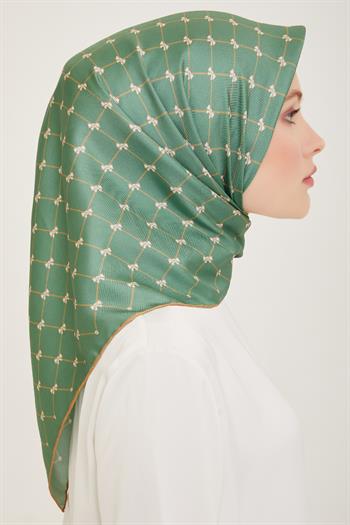 Belli Twill İpek Eşarp - 4006-55 Yeşil