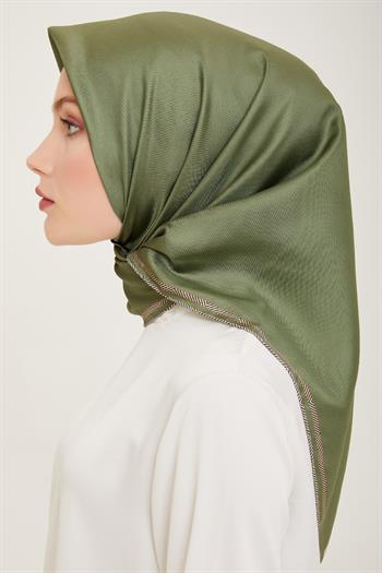 Belli Twill İpek Eşarp - 4009-03 Yeşil