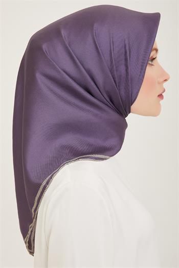 Belli Twill İpek Eşarp - 4009-04 Mor