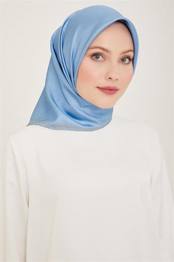 Belli Twill İpek Eşarp - 4009-05 Açık Mavi