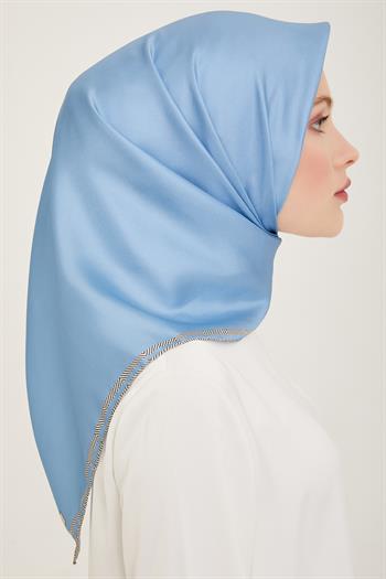 Belli Twill İpek Eşarp - 4009-05 Açık Mavi