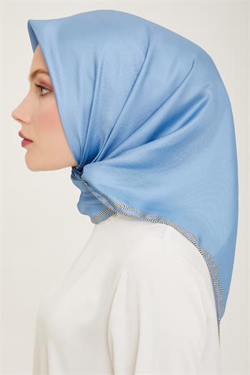 Belli Twill İpek Eşarp - 4009-05 Açık Mavi