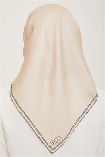 Belli Twill İpek Eşarp - 4009-08 Bej