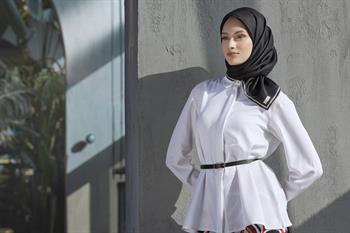 Belli Twill İpek Eşarp - 4009-11 Siyah