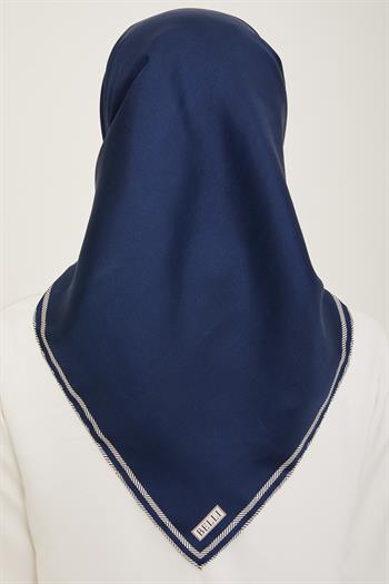 Belli Twill İpek Eşarp - 4009-12 Lacivert