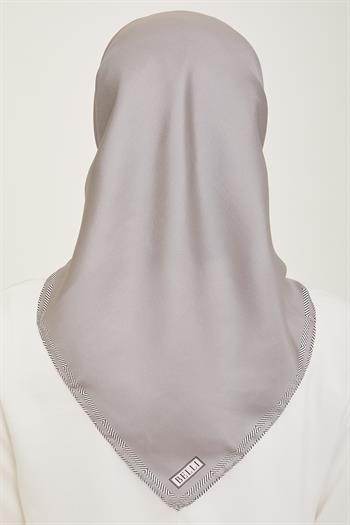 Belli Twill İpek Eşarp - 4009-50 Gri