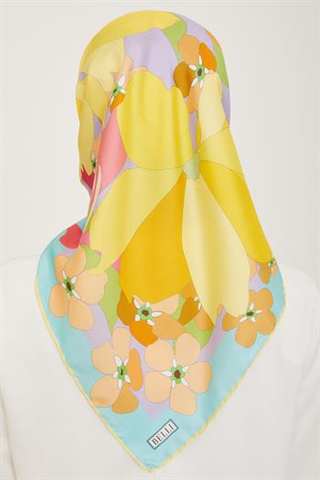 Belli Twill İpek Eşarp - 4011-54 Sarı
